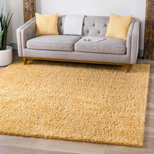 Vista 129 de Unique Loom Colección Davos Shag - Alfombra Lino