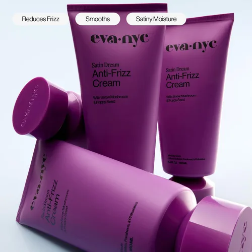 Vista 5 de Eva NYC Crema suavizante antiencrespamiento para el cabello, tratamiento sin enjuague para control del encrespamiento, suaviza para un cabello suave
