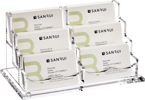 Vista 10 de SANRUI - Soporte para tarjetas de visita de acrílico para escritorio, soporte horizontal para tarjetas de presentación, soporte transparente