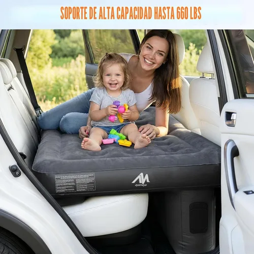 Vista 4 de AYAMAYA Asiento trasero del colchón de aire del coche con bomba de aire