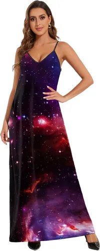 Vista 2 de shengfan Vestido largo de talla grande para mujer, holgado, estampado, ajustable, africano, con bolsillos