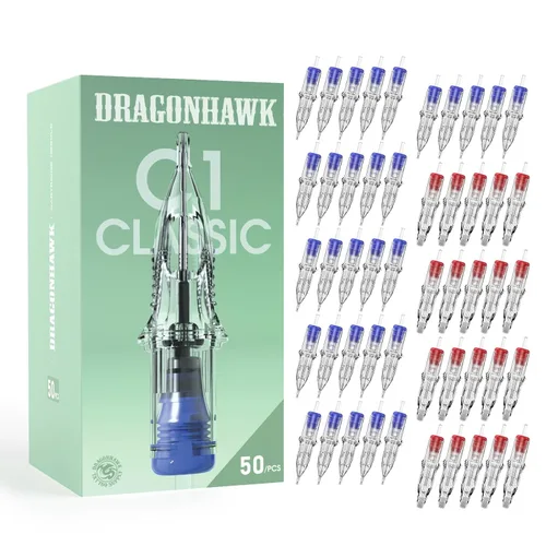 Vista 15 de Dragonhawk Classic C1 50 cartuchos de aguja de tatuaje surtidos tamaños