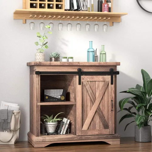 Vista 3 de WINSOON - Kit de herrajes para puerta corredera de granero súper mini de 3.5 pies para puertas individuales, soportes de TV, armarios pequeños, I