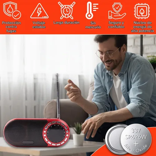 Vista 4 de LOOPACELL 377/376 / SR626W / SR626SW / Baterías de reloj de óxido de plata (paquete de 5) – Batería de celda de moneda de larga duración de 1.55 V