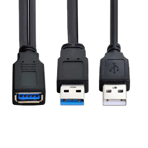 Vista 10 de cablecc Cable de datos de alimentación extra USB tipo A USB 2.0 hembra a USB tipo A macho compatible con unidad de disco SSD impresora escáner