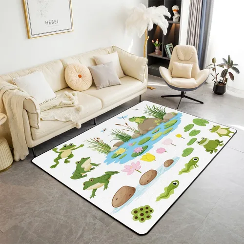 Vista 19 de jejeloiu Juego de alfombras de sala de estar, decoración de cine y noche, juego de alfombras de área de 3 x 5 con palomitas de maíz para interiores