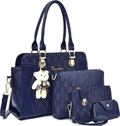 Vista 99 de Bolsos de mano de moda para mujer, bolsa de hombro, asa superior, bolsa de mano, juego de 4 piezas