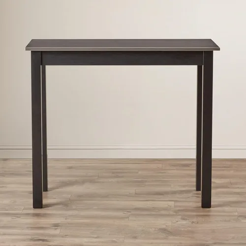 Vista 2 de Carolina Chair & Table Cambell - Mesa de barra superior de acero inoxidable con altura de mostrador, base rectangular contemporánea de acero