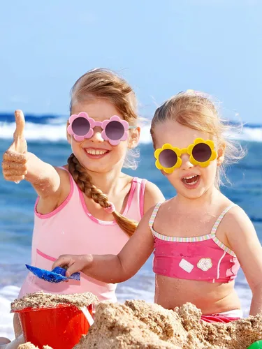 Vista 5 de Weewooday 6 pares de gafas de sol redondas para niños lentes de sol de flores coloridas lentes de sol para fiesta accesorios para niños y niñas