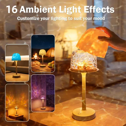 Vista 7 de Lámpara de ducha impermeable inalámbrica, lámpara de baño recargable con control remoto y control táctil, 16 colores cambiables de luz de proyector