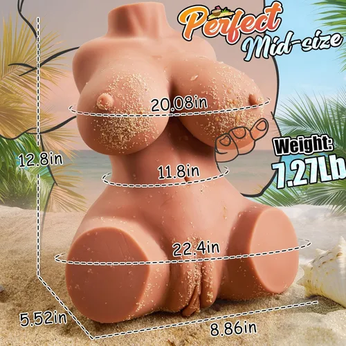 Vista 6 de Masturbador masculino muñeca sexual con textura 3D Vagina y anal y tetas, 7.2 libras Muñeca masturbadora de torso 3 en 1, juguete sexual masculino