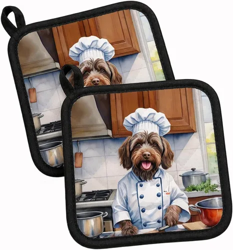 Vista 153 de Caroline's Treasures Coton de Tulear El Chef Par de Agarraderas de Ollas de Cocina Resistentes al Calor Juegos de Agarraderas de Ollas Almohadillas