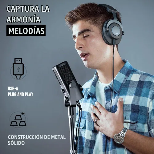 Vista 6 de FIFINE AmpliTank PROFILE3 Micrófono de condensador USB para podcast