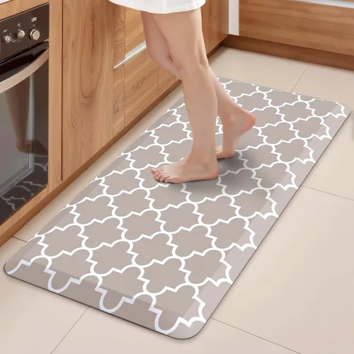 Vista 59 de WISELIFE Tapete de cocina acolchado antifatiga, 17.3 x 28 pulgadas, antideslizante, resistente, de PVC, ergonómico, impermeable, cómodo