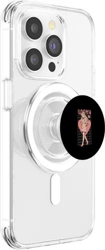 Vista 3 de I Love My AI I Love My Waifu I Heart My Waifu Anime Girl PopSockets MagSafe PopGrip para iPhone