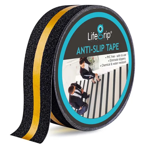 Vista 35 de Lifegrip - Cinta de tracción antideslizante, cinta de fricción de 1 pulgada x 15 pies, el mejor agarre, adhesivo abrasivo para escaleras, peldaños