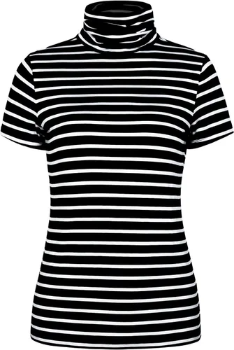 Vista 5 de Zengjo - Camiseta de manga larga con cuello de tortuga para mujer