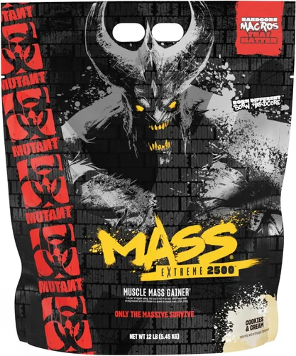 Vista 10 de Mutant Mass Proteína en polvo de ganancia de masa de peso, proteína en polvo alta en calorías para ganancia de masa, galletas y crema, 5 libras