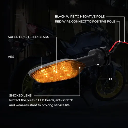 Vista 4 de Luces de señal de giro para motocicletas, compatibles con Yamaha YZF R6 R1 R3 R7 MT09 MT07 Tenere 700 XJ6 Tracer 900 FZ25 FZ6 FZ1 MT-03