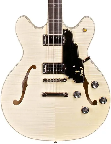 Vista 11 de Guild Guitars Starfire IV ST - Guitarra eléctrica de cuerpo semihueco, explosión antigua, doble corte con cola de parada, colección Newark St