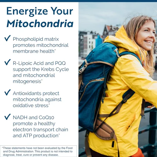 Vista 3 de Researched Nutritionals Vitaminas para hombres y mujeres, dúo de energía optimizada, apoyo suprarrenal y suplementos mitocondriales para promover