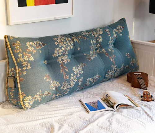 Vista 3 de Almohada larga de cuña para cabecero, tamaño Queen XXL, almohada de lujo para cama, sofá, sofá cama, cojín de respaldo grande para sentarse