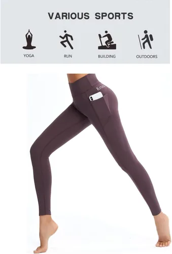 Vista 6 de SiiMMM Leggings de cintura alta para mujer, pantalones de yoga elásticos, pantalones casuales de moda, atléticos, yoga, gimnasio, entrenamiento