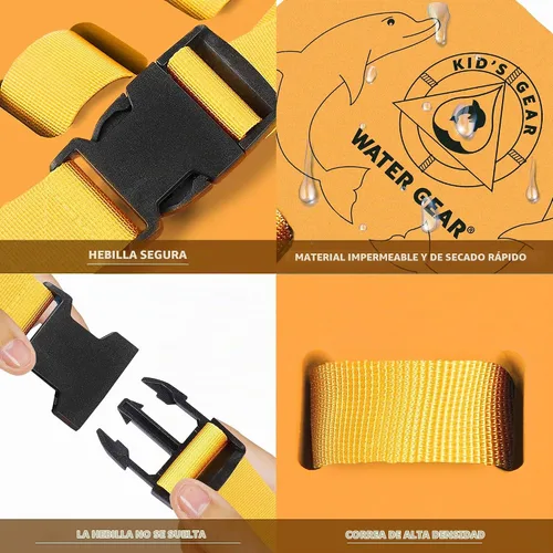 Vista 6 de Water Gear, flotador para espalda, flotador con división gradual (naranja)
