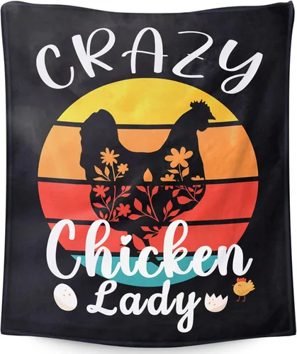 Vista 9 de Manta de pollo para regalo, 40 x 30 pulgadas, bonita manta para niñas y mujeres, mantas negras suaves y peludas para regazo y silla