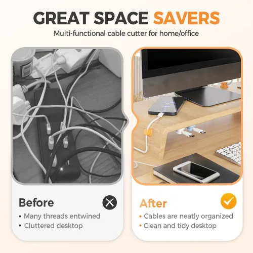 Vista 5 de Paquete de 6 organizadores de cables, clips magnéticos para organizar cables, organizador de cables magnéticos, soporte de almacenamiento con Negro