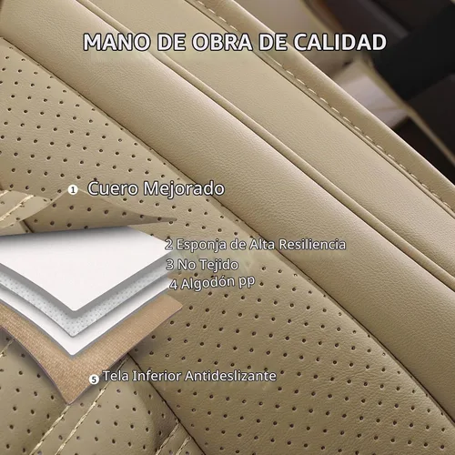 Vista 4 de HChengkikz - Fundas de asiento de automóvil, transpirables e impermeables de piel sintética para automóviles, funda de asiento universal