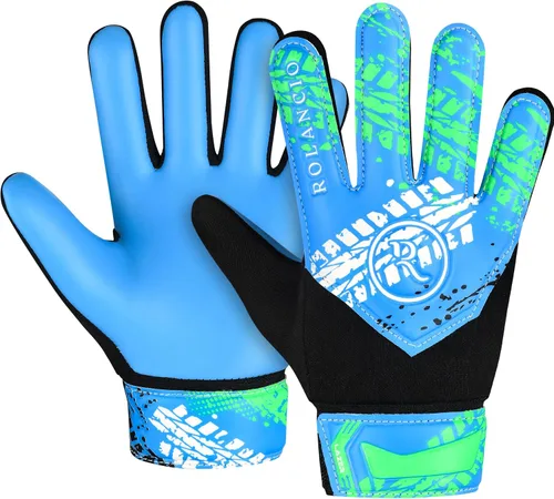 Vista 8 de Rolanicio Guantes de portero Guantes de portero para niños con doble protección para la muñeca Guantes de fútbol de material de látex