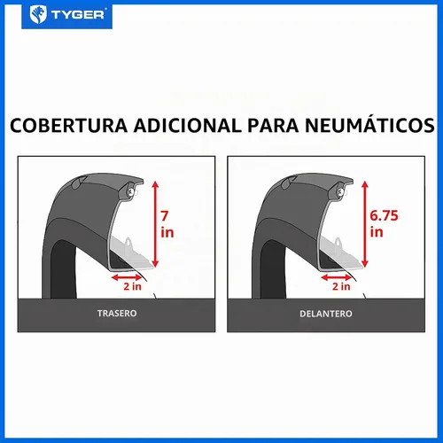 Vista 6 de Tyger Auto TG-FF8C4068 para 2007-2014 Chevy Silverado (NO para 68" Short Bed) Juego de guardabarros con estilo, remachado, pintable, negro mate