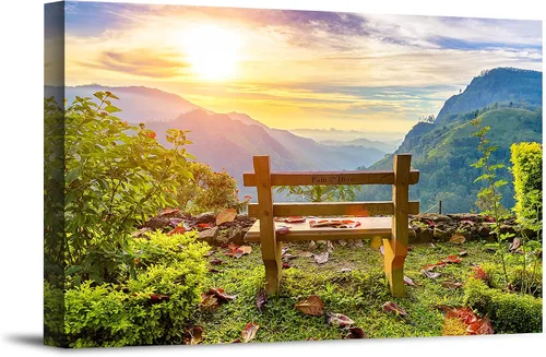 Vista 19 de Autumn Path - Lienzo personalizado o impresión fotográfica y obra de arte enmarcada con nombres de pareja, fecha especial en impresiones, gran