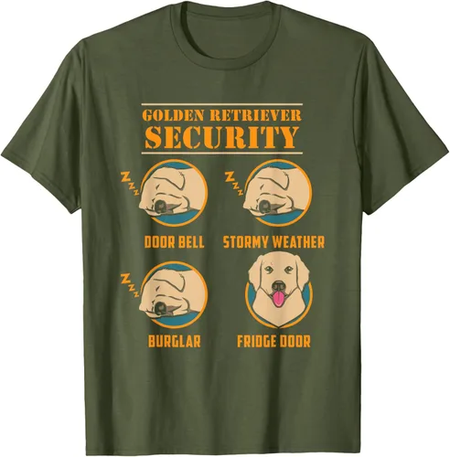 Vista 50 de Camisa Golden Retriever de seguridad Golden Retriever para perro divertido, Negro, S
