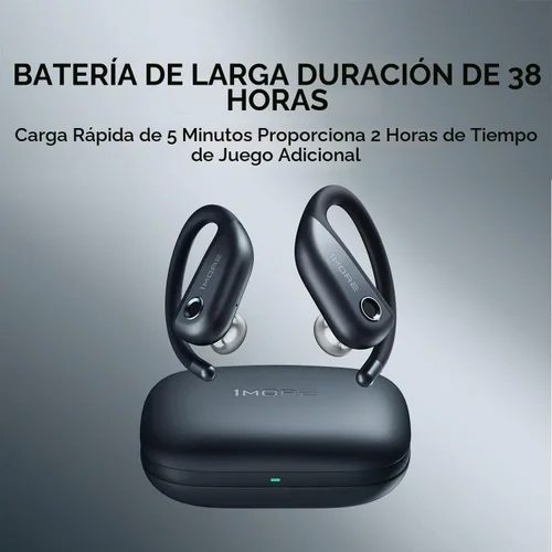 Vista 8 de 1MORE S50 Fit - Auriculares abiertos, auriculares Bluetooth inalámbricos Bluetooth 5.3 con 4 micrófonos, auriculares ligeros con ganchos