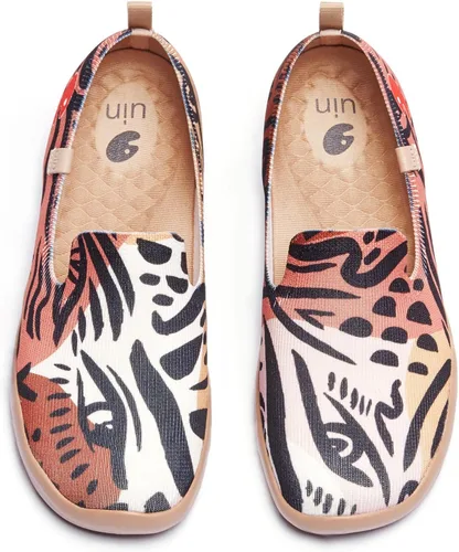 Vista 2 de UIN Mocasines casuales para mujer, de viaje, pintados, para caminar, ligeros, cómodos, de lona, tenis de moda