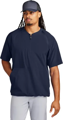 Vista 4 de SPORT-TEK Chaqueta unisex de manga corta con media cremallera Negro