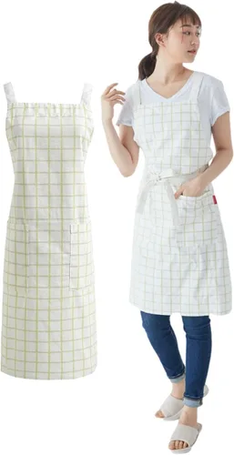 Vista 11 de Jeelow Delantal de cocina de algodón o sarga de algodón para hombres y mujeres, ajustable con bolsillos ajustables