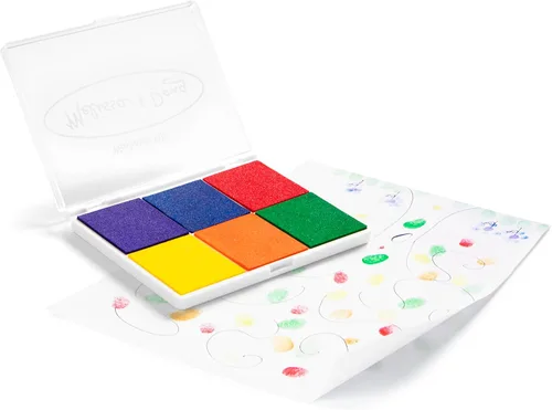 Vista 4 de Almohadilla con tinta de 6 colores para sellos, Melissa & Doug, Arcoíris estampado de 6