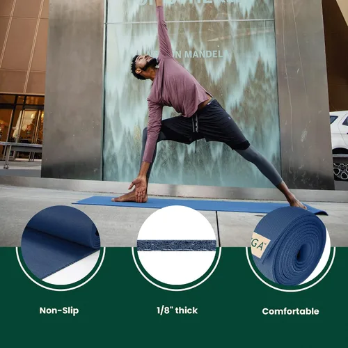 Vista 4 de JadeYoga Tapete de yoga de viaje, plegable, ligero y portátil, tapete de goma natural antideslizante para mujeres y hombres, ideal para yoga, hogar