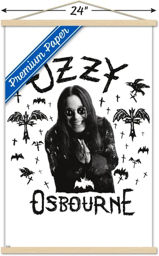 Vista 3 de Trends International Ozzy Osbourne - Póster de pared de cuervo, murciélago y cruces, 22.37 x 34.00 pulgadas, paquete de impresión premium y colgador