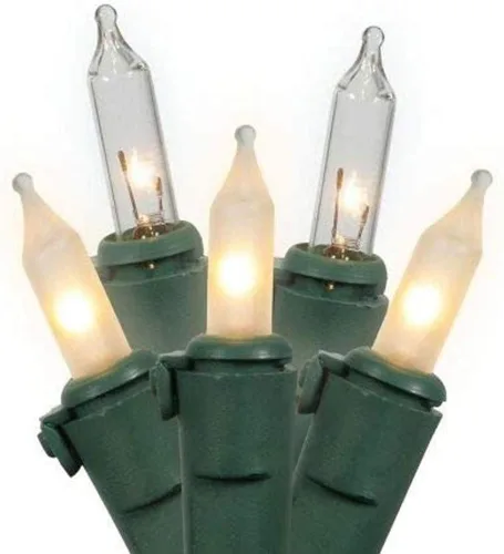 Vista 3 de Vickerman 100 mini luz azul en cable verde, 33' cadena de luz de Navidad