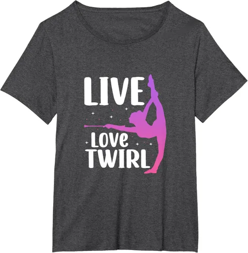 Vista 24 de Camiseta Twirl Baton Twirling Twirler Majorettes, Negro