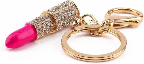 Vista 3 de Yosoo llavero de cristal con estrás, de búho, regalo con dije colgante para bolsa, Lipstick
