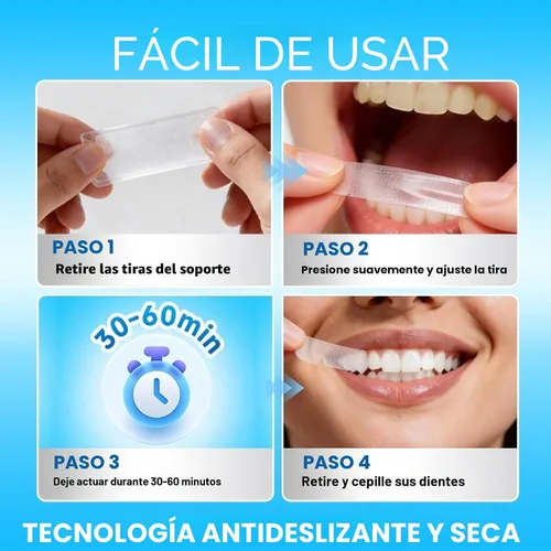 Vista 4 de Tiras blanqueadoras de dientes para dientes sensibles - Kit de blanqueamiento dental 9D efectos profesionales, blanqueador de dientes para esmalte