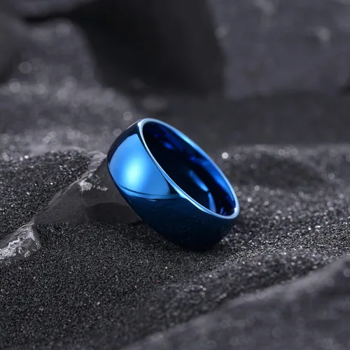Vista 95 de King Will Alianza de boda de carburo de tungsteno para hombres y mujeres, anillos de promesa para parejas abovedados de alto pulido