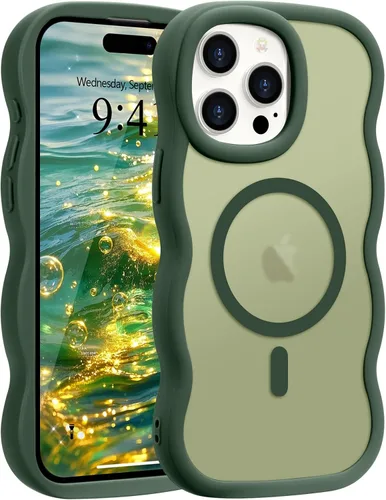 Vista 12 de Pepmune - Funda para iPhone 12 Pro Max con marco ondulado y estructura rígida, color mate claro, cubierta trasera unisex, compatible con Magsafe