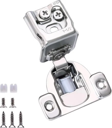 Vista 10 de Bisagras de cierre suave, paquete de 10 5 pares de bisagras superpuestas de 1 pulgada de cierre automático para armarios de cocina, marco frontal