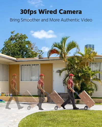 Vista 3 de ANNKE Paquete de 4 cámaras de seguridad HD TVI 1080P para interiores y exteriores, 1920TVL, IP66 impermeable, visión nocturna/diurna, cámara